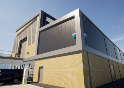 Artists impression of the exterior of gas Insulated Switchgear Sub-Station Building, London
